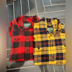 Two Men’s American Eagle flannels size M